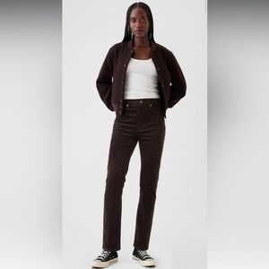 GAP | women's W26 dark brown vintage slim mid rise corduroy high rise pants